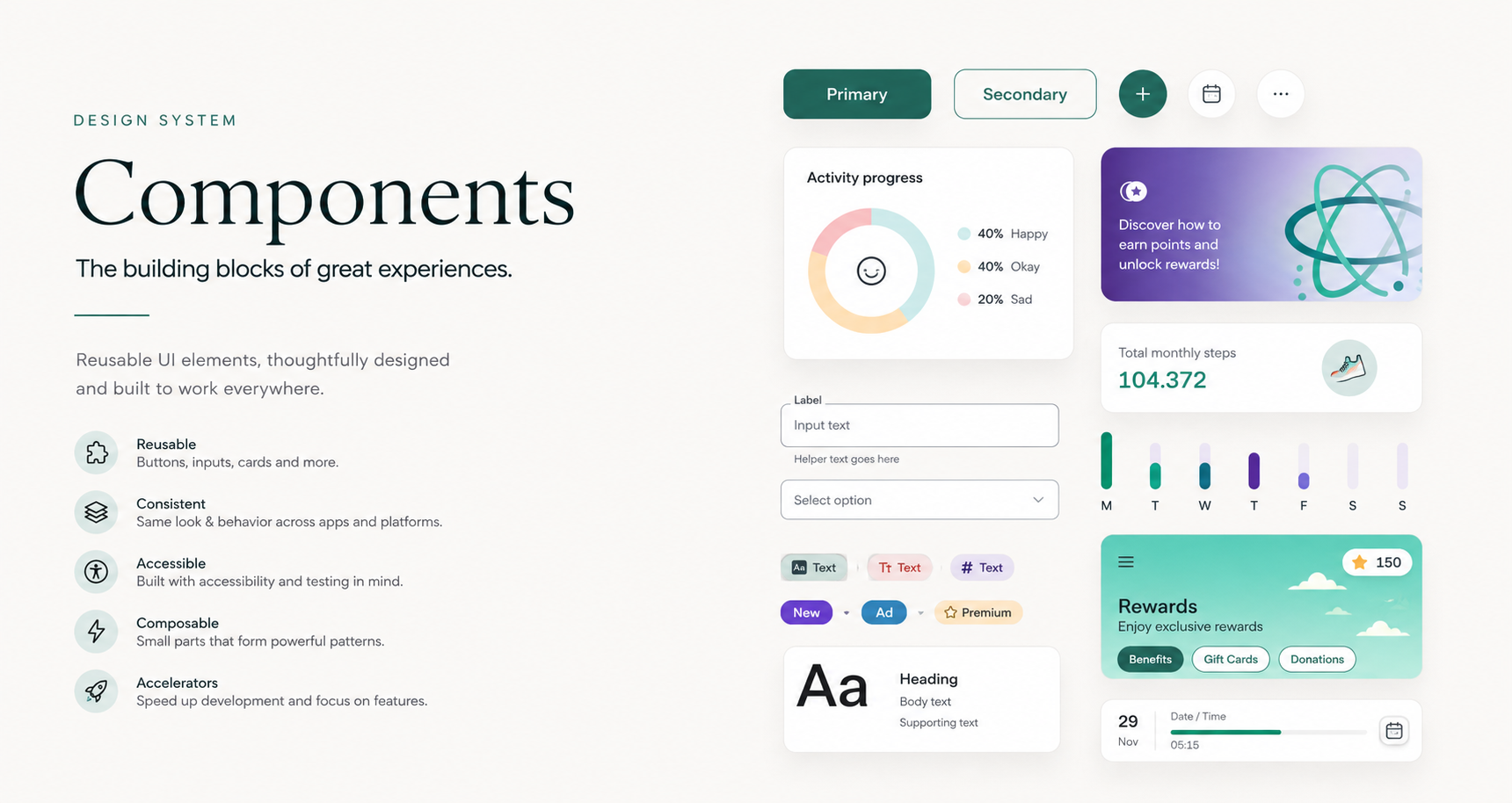 LiveWell design system component overview